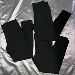 Set of 3 Black Fleece Lined Leggings